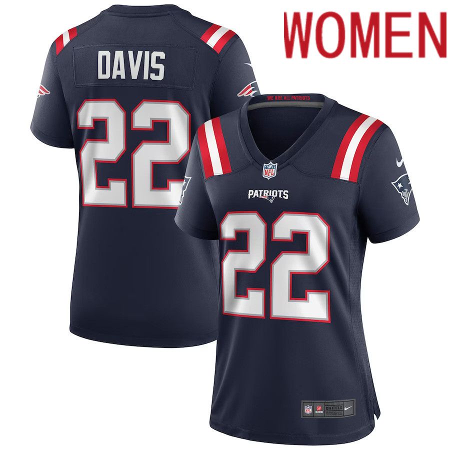 Women New England Patriots #22 Cody Davis Nike Navy Game NFL Jersey